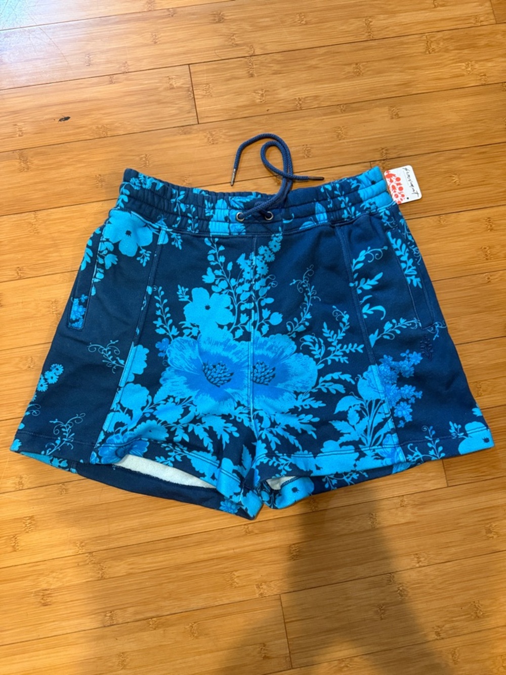 FP Movement by Free People Blue Floral Athletic Shorts